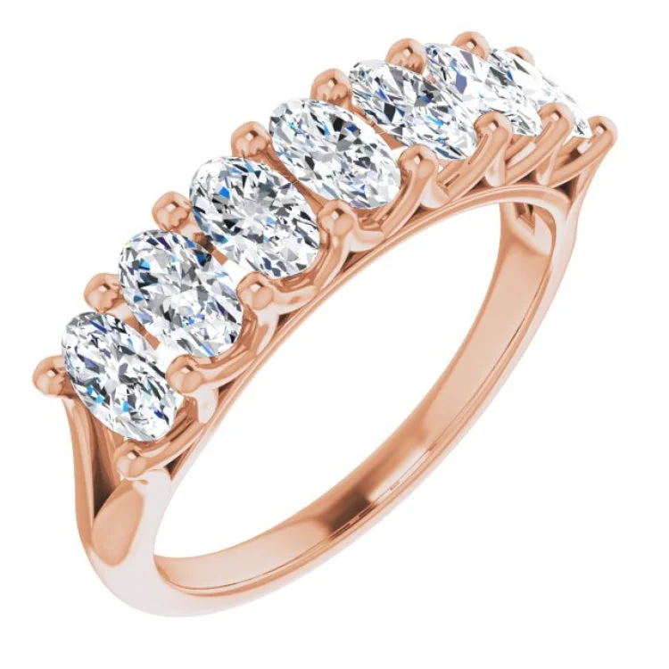 Ladies rings fixed gem designs-14K Rose 1 3/4 CTW Natural Diamond Anniversary Band