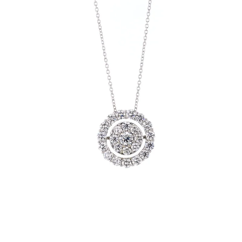 ladies necklace winter ornate-2.62 ctw Diamond Cluster Pendant Necklace