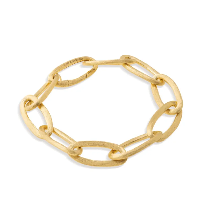 ladies bracelet brushed spring-Marco Bicego Jaipur Link Collection 18K Yellow Gold Oval Link Bracelet