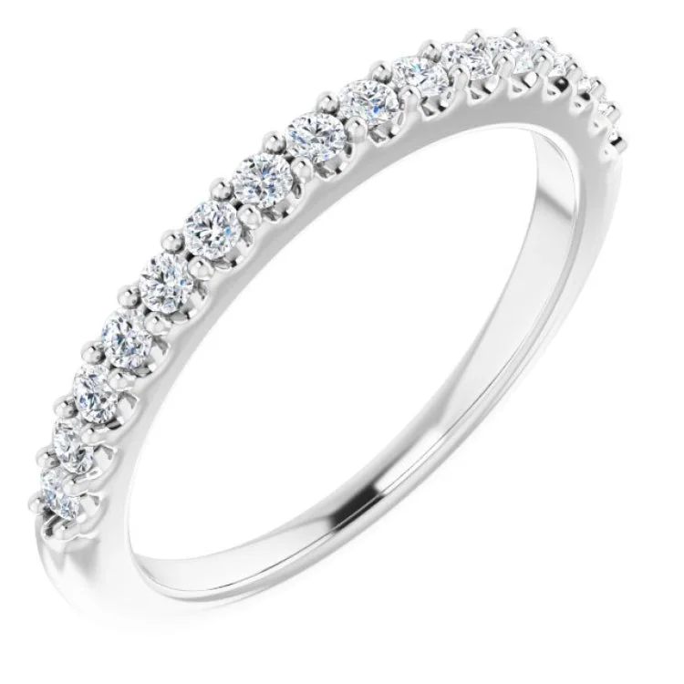 Ladies rings raised detail styles-14K White 1/4 CTW Diamond Anniversary Band