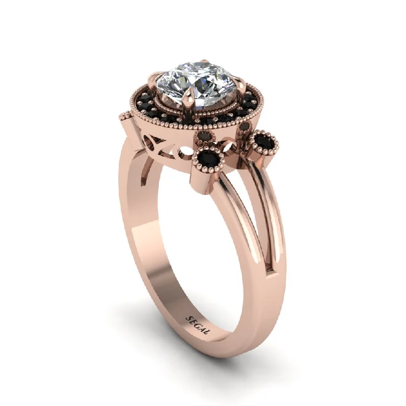 Ladies engagement rings romantic gemstone-Radiant Diamond Halo Gold Engagement Ring - Madilyn No. 32