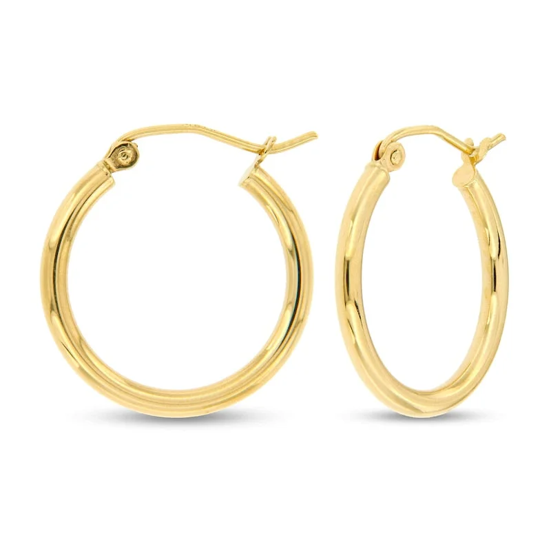 Ladies earrings Native American styles-14E00360 - 14 Karat Yellow Gold 2mm Wire Hoop Earrings