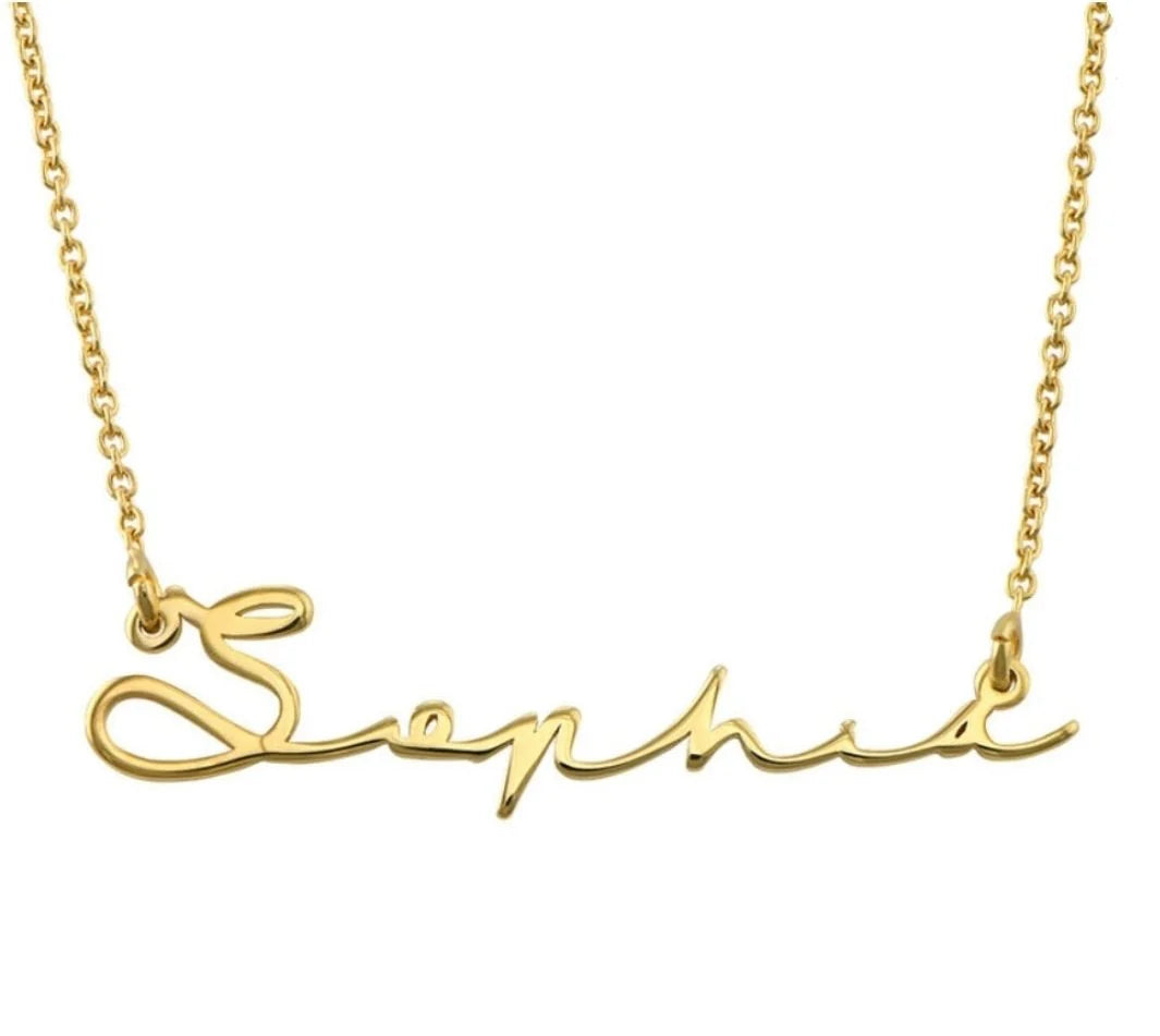 ladies necklace matinee length mother’s-Signature Name Necklace