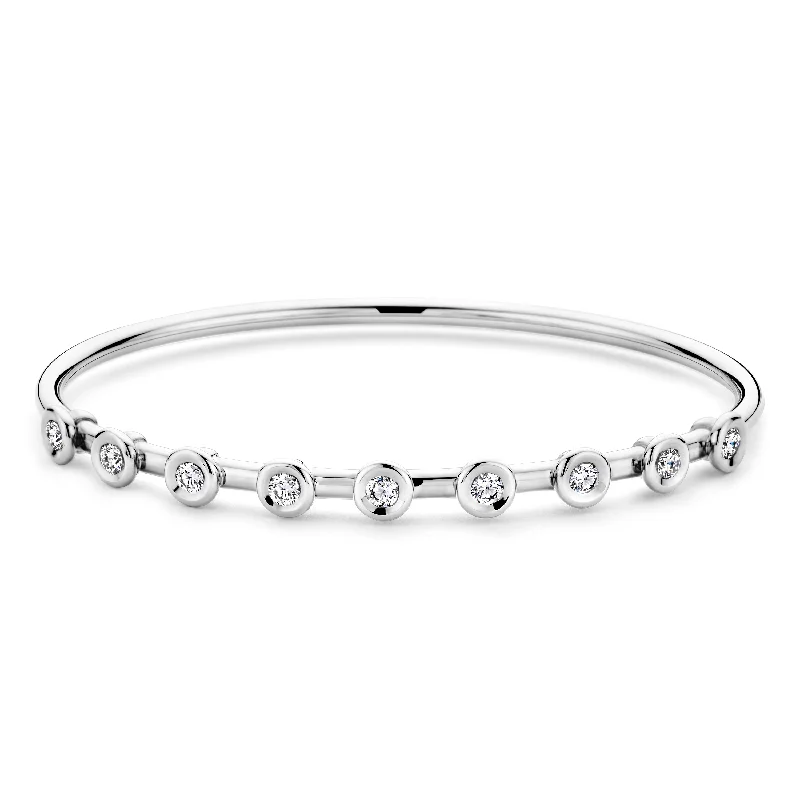 ladies bracelet beach infinity-Hulchi Belluni Bouli Bezel Diamond Bracelet 18K White Gold – 61342