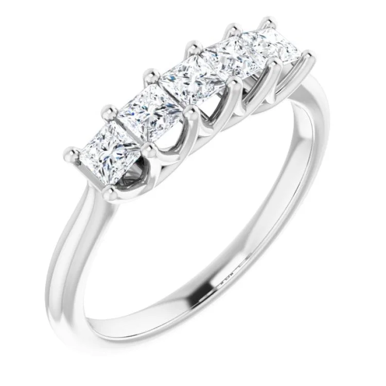 Ladies rings neon bright rings-14K White 5/8 CTW Natural Diamond Anniversary Band