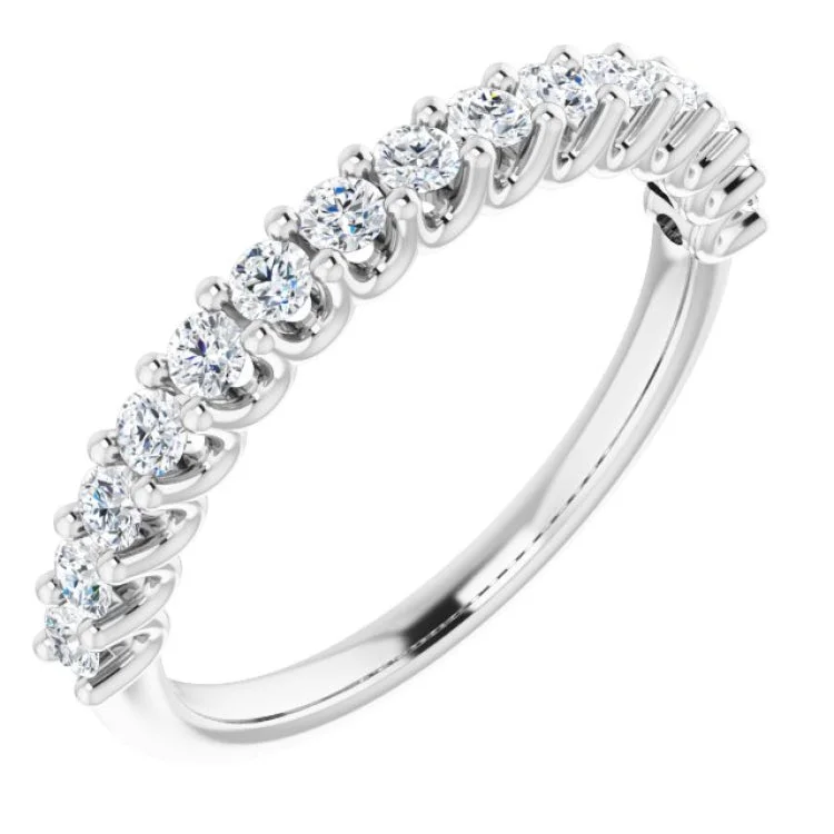 Ladies rings rigid frame designs-Platinum 1/2 CTW Natural Diamond Anniversary Band