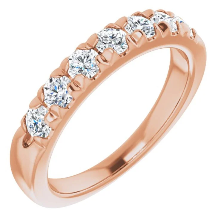 Ladies rings minimalist trend picks-14K Rose 3/4 CTW Natural Diamond Anniversary Band