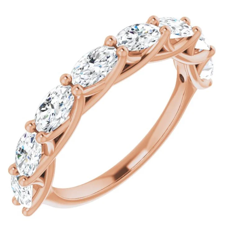 Ladies rings oxidized finish rings-14K Rose 2 CTW Natural Diamond Anniversary Band