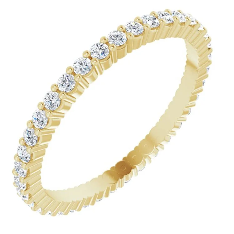 Ladies rings French elegance designs-14K Yellow 1/2 CTW Lab-Grown Diamond Eternity Band Size 6.5