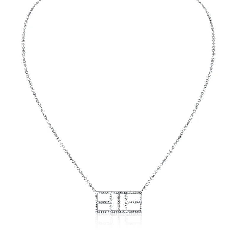 ladies necklace delicate bib-CZ Calling the Lines Pickle Court Necklace medium