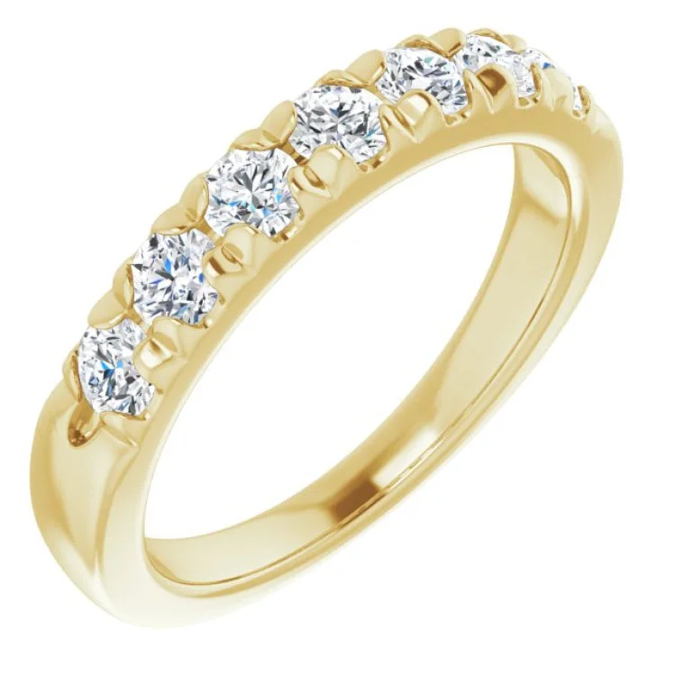 Ladies rings iridescent finish designs-14K Yellow 3/4 CTW Natural Diamond Anniversary Band