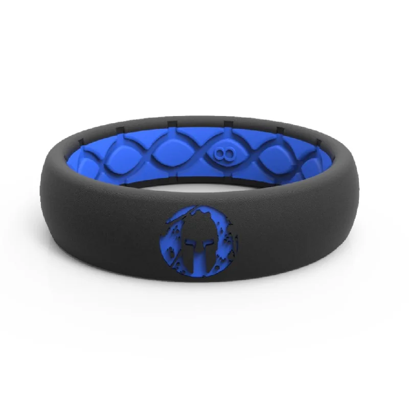 Ladies rings mature sophisticated styles-Groove Life Spartan Race Super Blue Silicone THIN