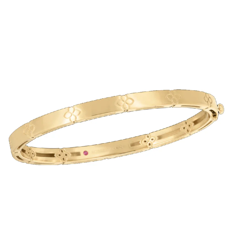 ladies bracelet constellation feather-Roberto Coin 18K Yellow Gold Love in Verona Narrow Bangle Bracelet