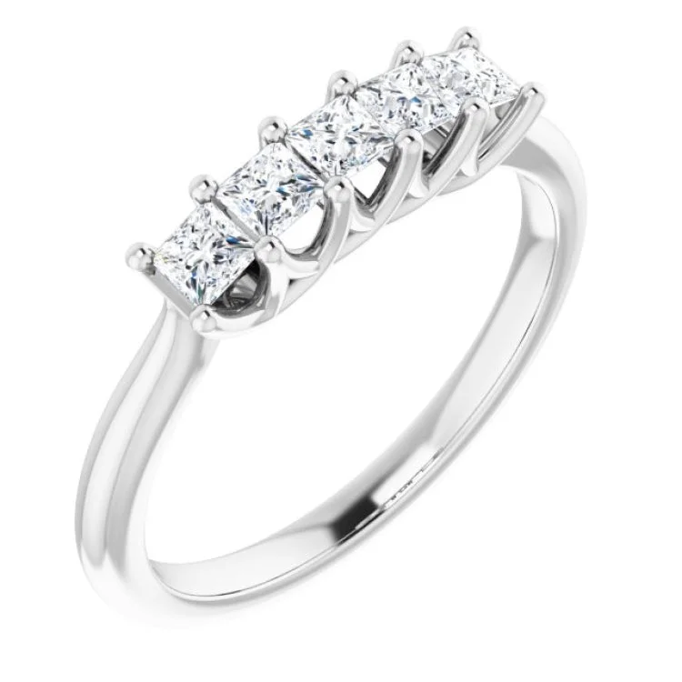 Ladies rings dramatic flair rings-14K White 1/2 CTW Natural Diamond Anniversary Band