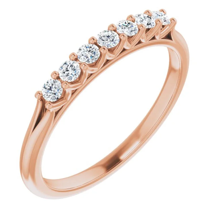 Ladies rings mixed metal finishes-14K Rose 1/5 CTW Natural Diamond Anniversary Band