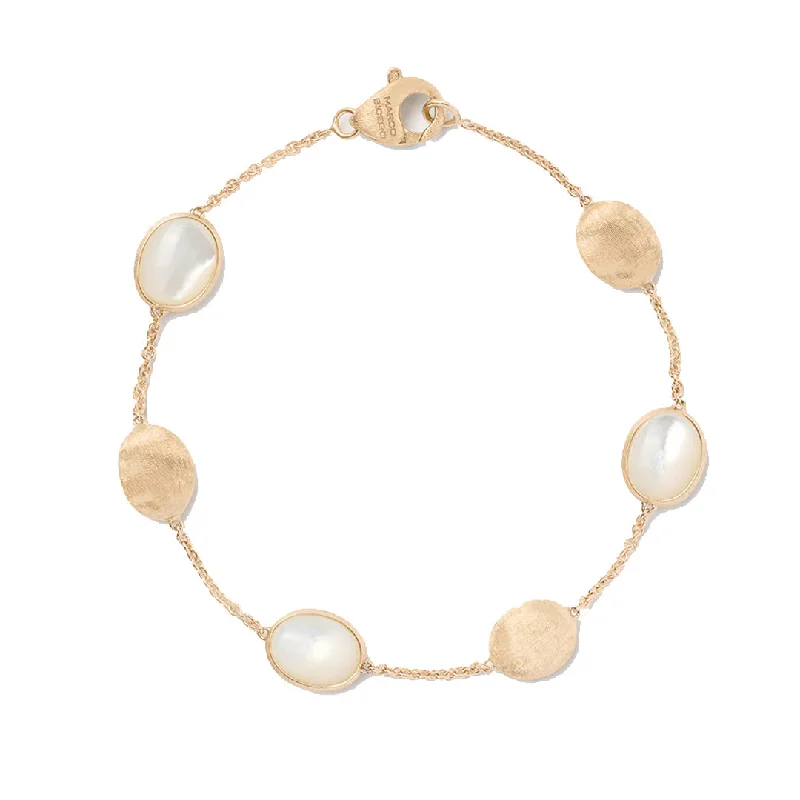 ladies bracelet blue sapphire chic-Marco Bicego Siviglia 18K Yellow Gold Mother of Pearl & Gold Bracelet