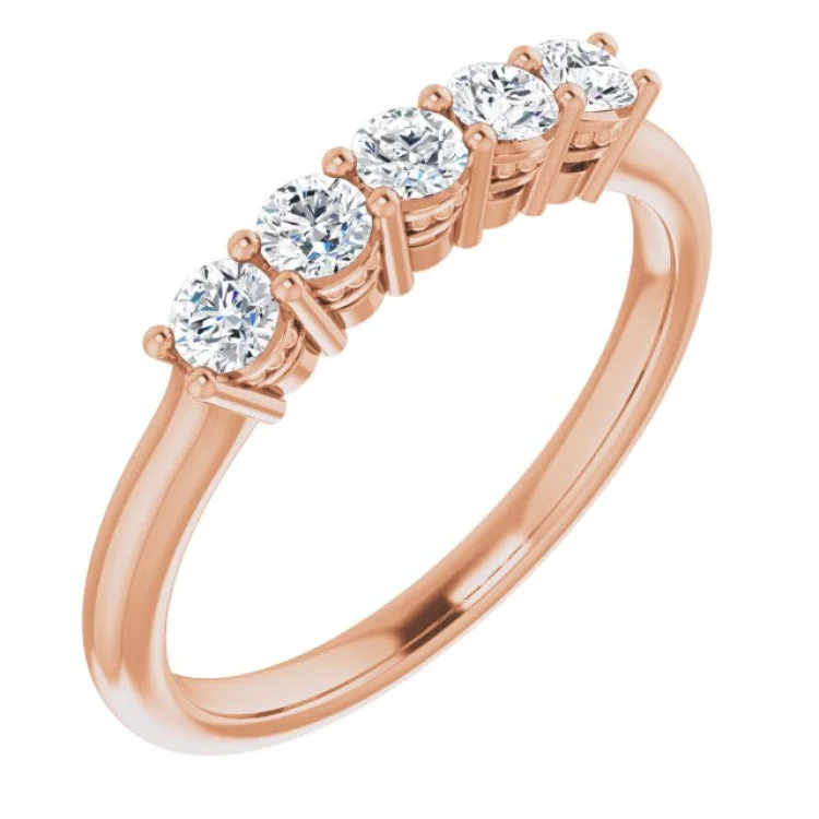 Ladies rings group custom styles-14K Rose 1/3 CTW Natural Diamond Anniversary Band