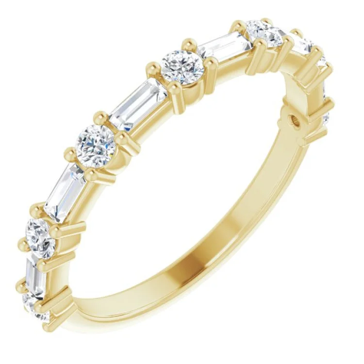 Ladies rings tiered gem designs-14K Yellow 1/3 CTW Natural Diamond Anniversary Band