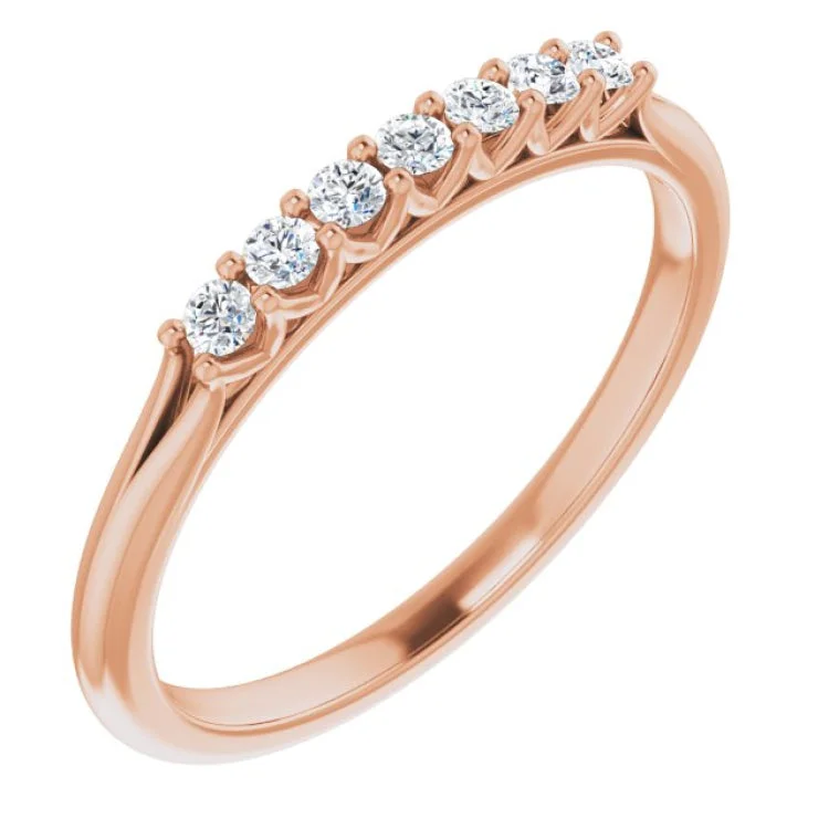 Ladies rings spinning band styles-14K Rose 1/6 CTW Natural Diamond Anniversary Band