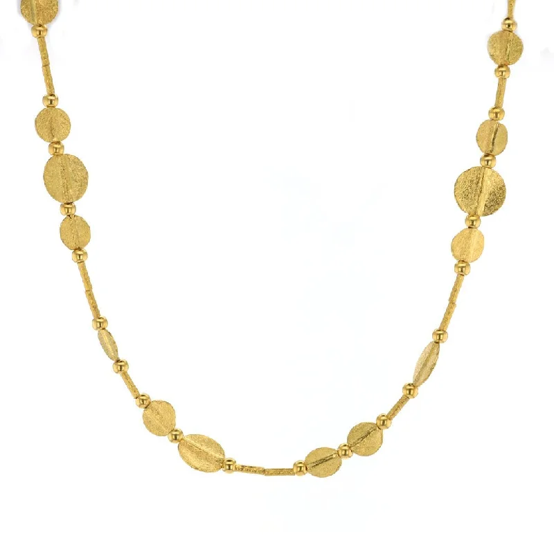 ladies necklace seasonal smooth-24K Hammered Discs Necklace