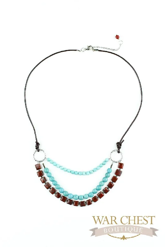 ladies necklace birthstone textured-High Tide Necklace