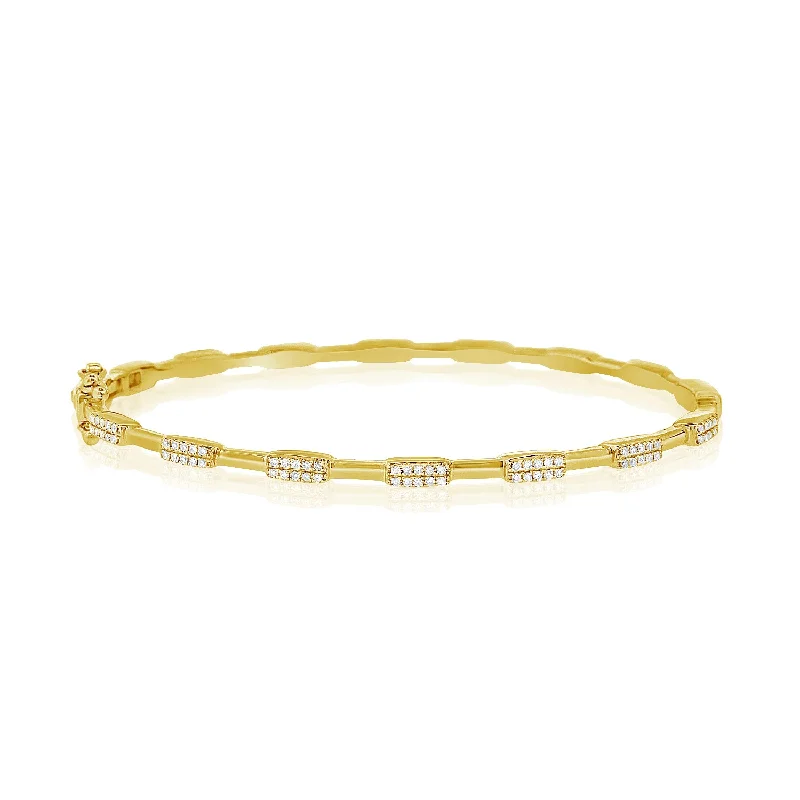 ladies bracelet holiday cyber monday-Unique 14K Gold Diamond Bracelet