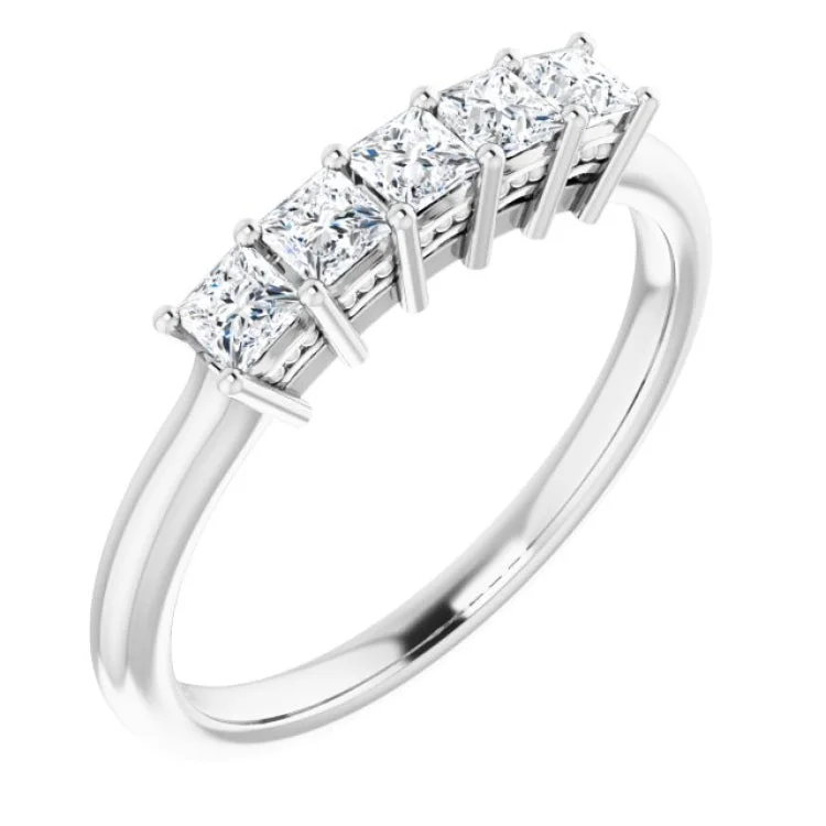 Ladies rings marquise cut rings-14K White 1/2 CTW Natural Diamond Anniversary Band