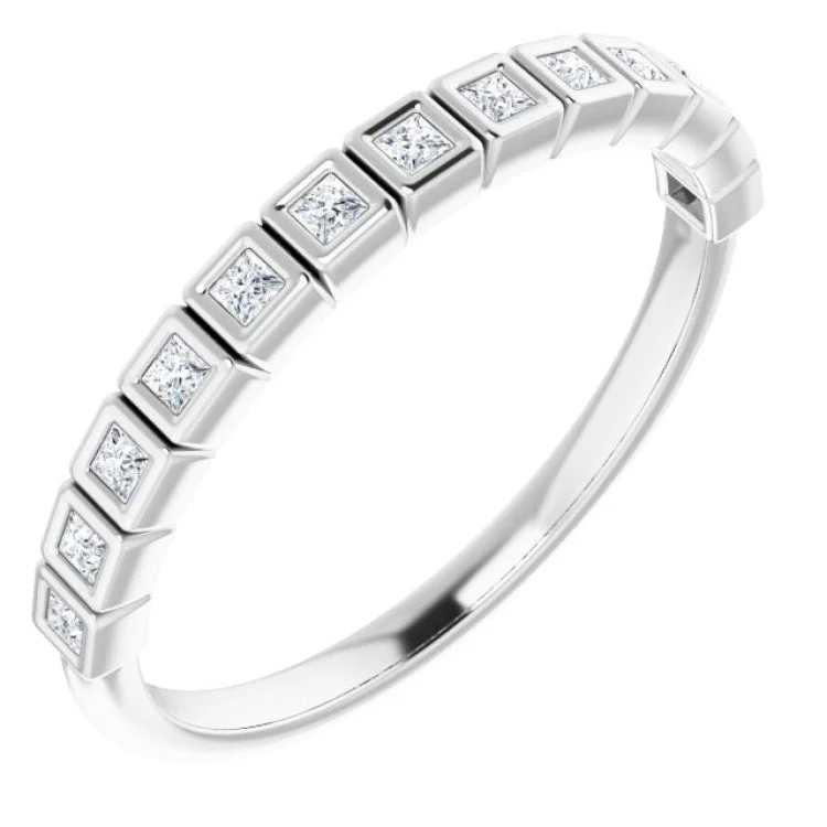 Ladies rings contemporary classic designs-Platinum 1/6 CTW Natural Diamond Anniversary Band