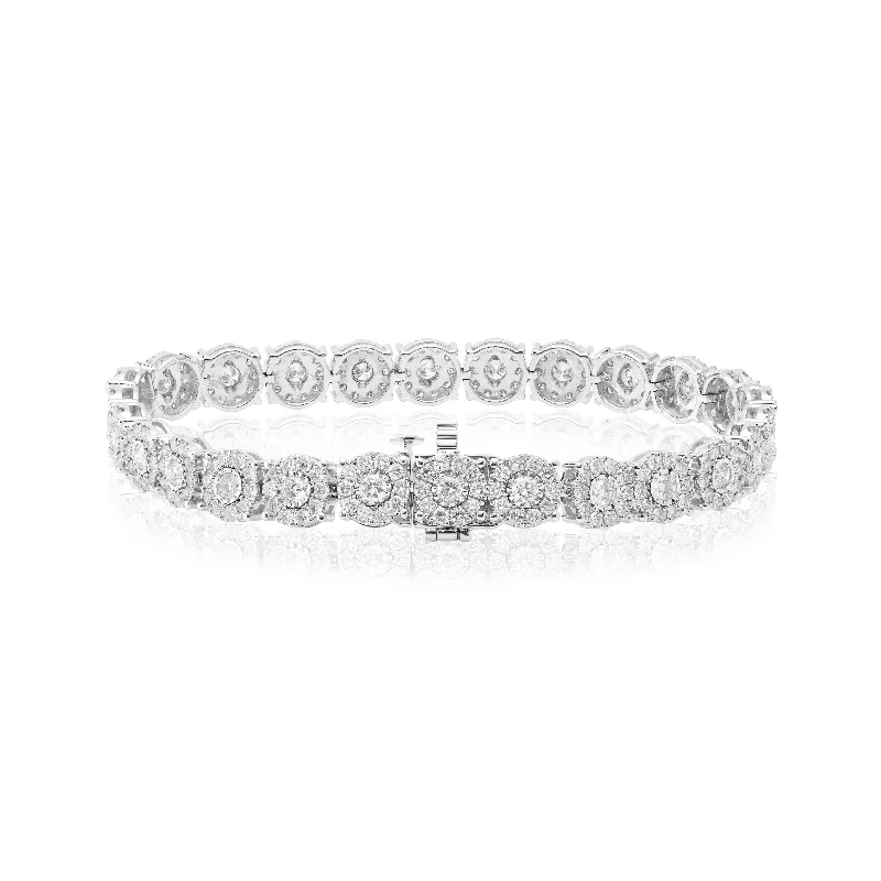 ladies bracelet beach fall-14k Cluster Diamond Bracelet