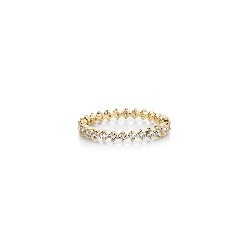 Ladies rings bold geometric designs-Éclat Eternity Band