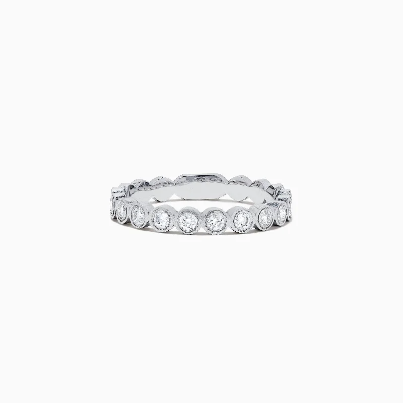 Ladies rings cute playful accents-14K White Gold Diamond Band, 0.29 TCW