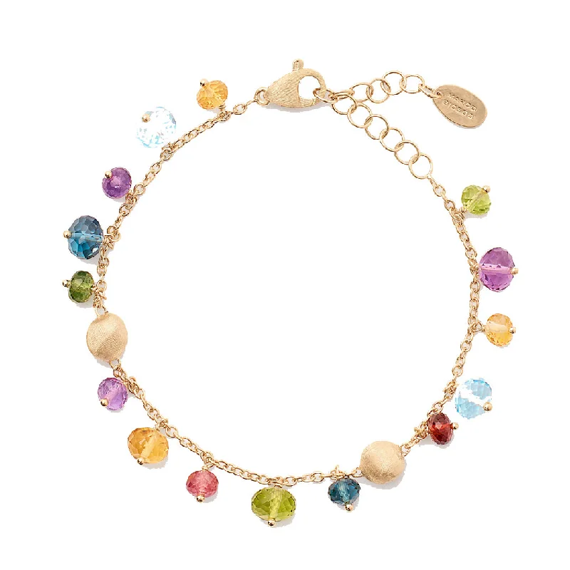 ladies bracelet tropical holiday-Marco Bicego Africa 18K Yellow Gold Single-Strand Mixed Gemstone Bracelet