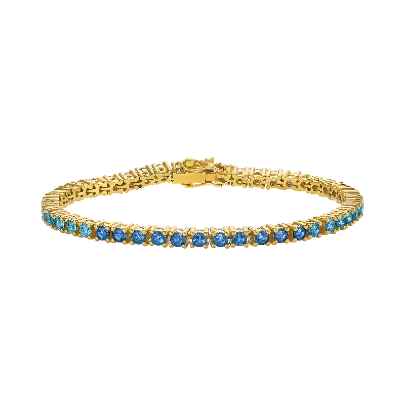 ladies bracelet cyber monday fall-Blue Topaz Ombre Tennis Bracelet