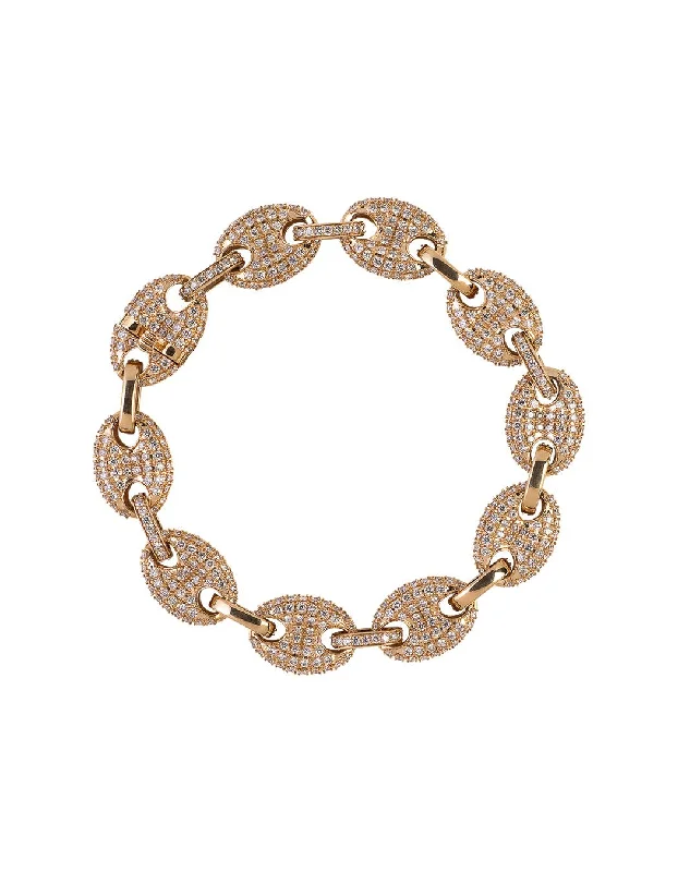 ladies bracelet brushed christmas-14k Yellow Gold and Diamond Bracelet