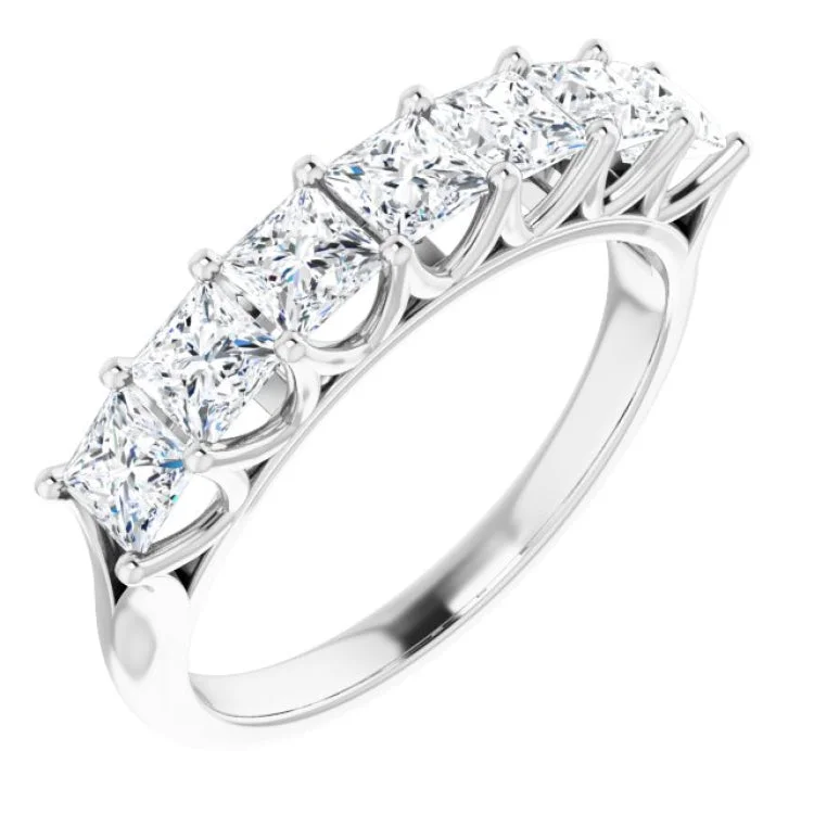 Ladies rings wedding accessory pieces-14K White 1 3/8 CTW Natural Diamond Anniversary Band