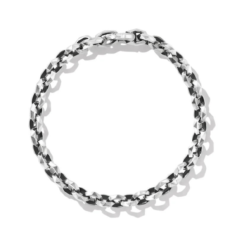 ladies bracelet black diamond romantic-David Yurman Gents Torqued Faceted Chain Link Bracelet