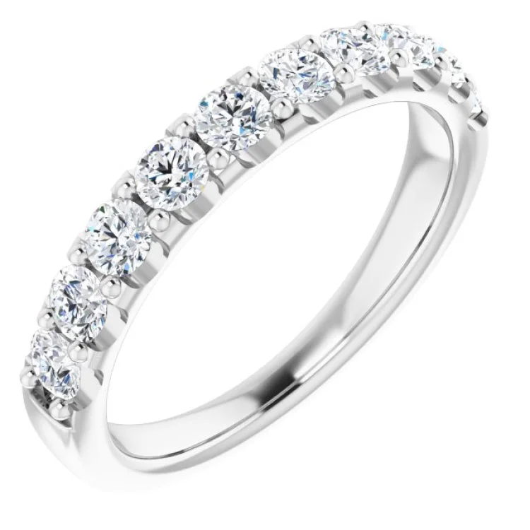 Ladies rings opal shimmering styles-Platinum 3/4 CTW Natural Diamond Anniversary Band