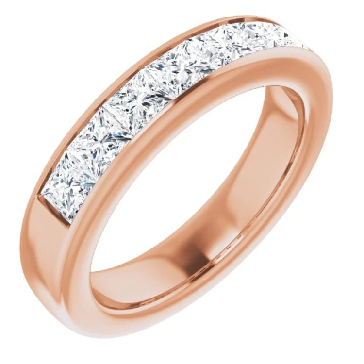 Ladies rings metallic sheen styles-14K Rose 2 1/8 CTW Natural Diamond Band