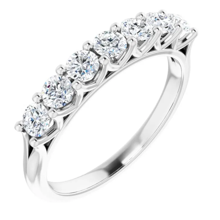 Ladies rings autumn tone rings-Platinum 5/8 CTW Natural Diamond Anniversary Band