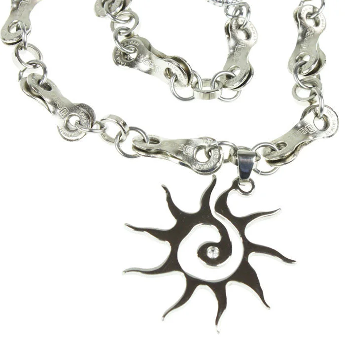 ladies necklace fall holiday-Stainless Steel Blaze with Crystal Necklace - Wholesale