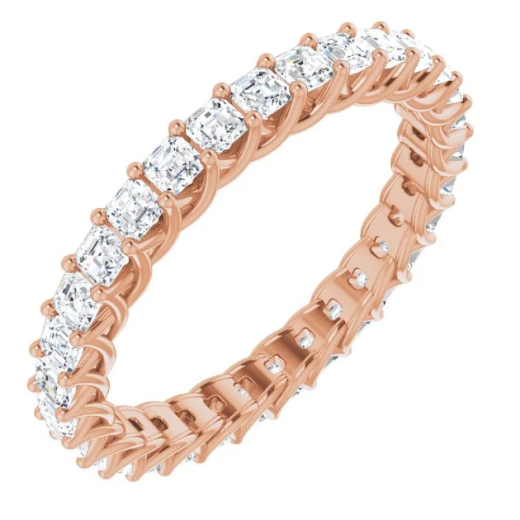 Ladies rings office-friendly elegance-14K Rose 1 1/2 CTW Diamond Eternity Band