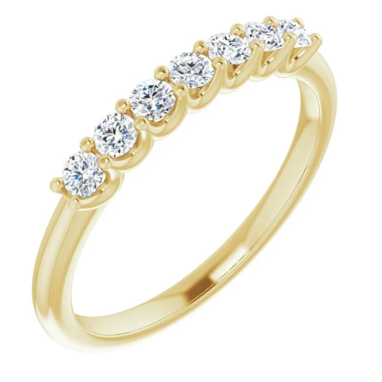 Ladies rings blue diamond styles-14K Yellow 1/3 CTW Natural Diamond Anniversary Band