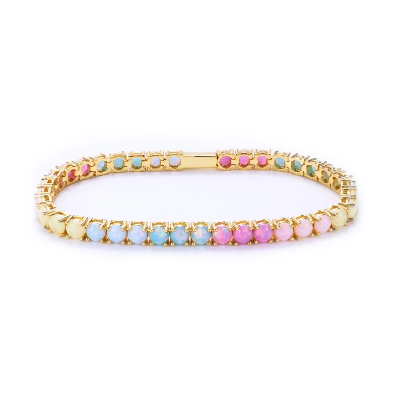 ladies bracelet smooth emerald-Opal Ombre Riviera Bracelet