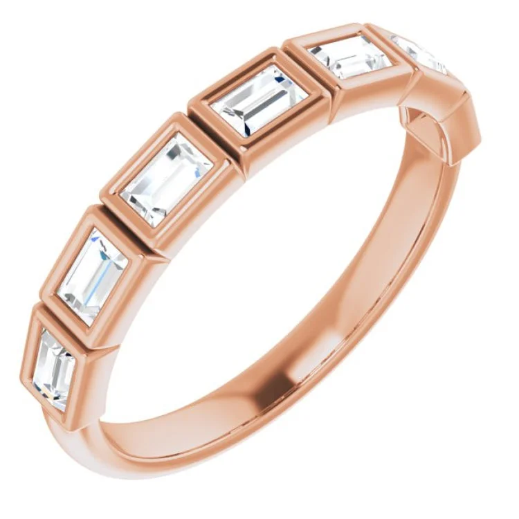 Ladies rings art deco elegance-14K Rose 1/2 CTW Natural Diamond Anniversary Band