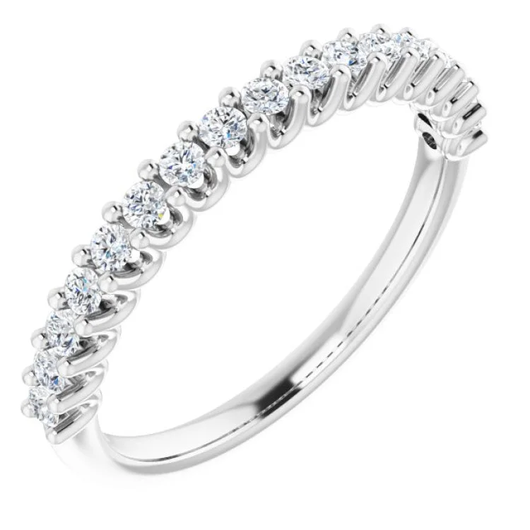 Ladies rings champagne diamond styles-14K White 1/3 CTW Lab-Grown Diamond Anniversary Band