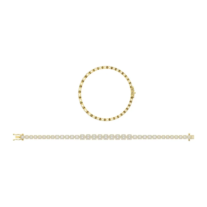 ladies bracelet winter christmas-14K Yellow Gold Diamond 2 1/3 Ct.Tw. Fashion Bracelet