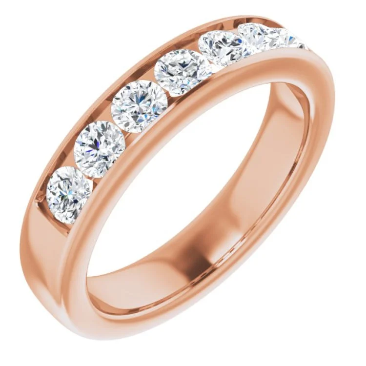 Ladies rings sustainable jewelry designs-14K Rose 1 3/8 CTW Natural Diamond Band