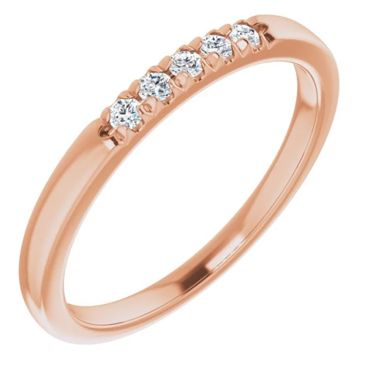 Ladies rings subtle beauty designs-14K Rose 1/10 CTW Natural Diamond Anniversary Band