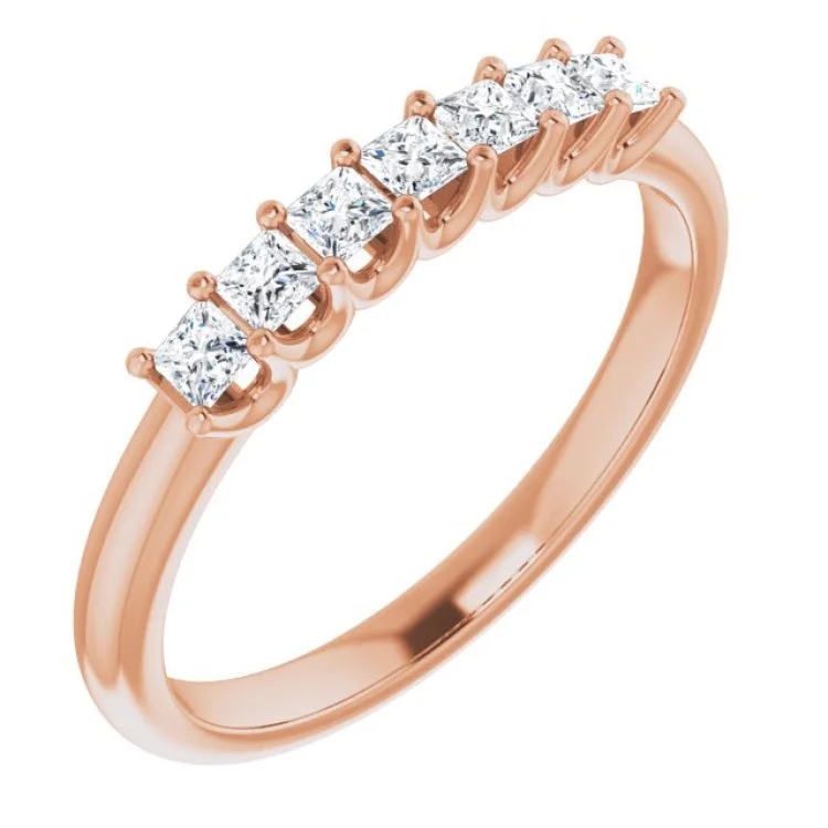 Ladies rings wave pattern rings-14K Rose 1/3 CTW Natural Diamond Anniversary Band