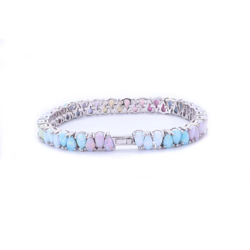 ladies bracelet tropical zodiac-Silver Opal Dancing Dreams Tennis Bracelet